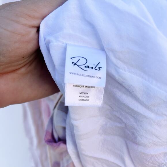 Rails Amaya Juliette Tiered Striped Tank Midi Dress Pink Linen Medium - Picture 11 of 13